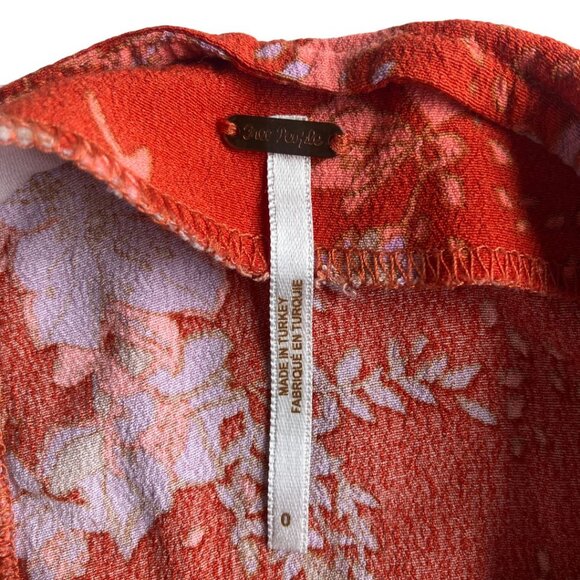 Free People Retro Love Midi Floral Skirt in Burnt Orange Size 0 - Picture 4 of 7